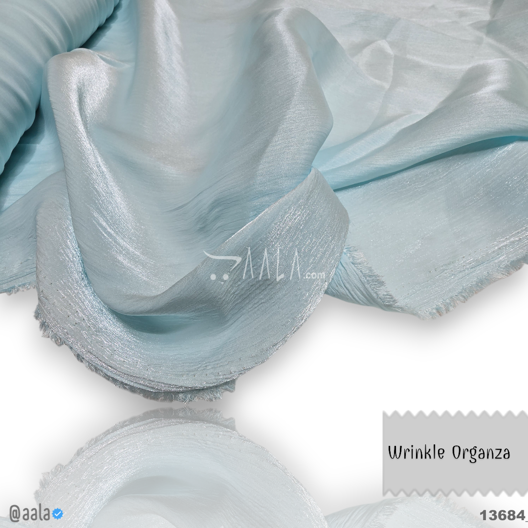 Wrinkle Organza Blend 58-Inches GREEN Per-Metre #13684