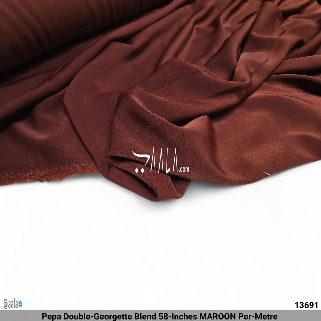 Pepa Double-Georgette Blend 58-Inches MAROON Per-Metre #13691