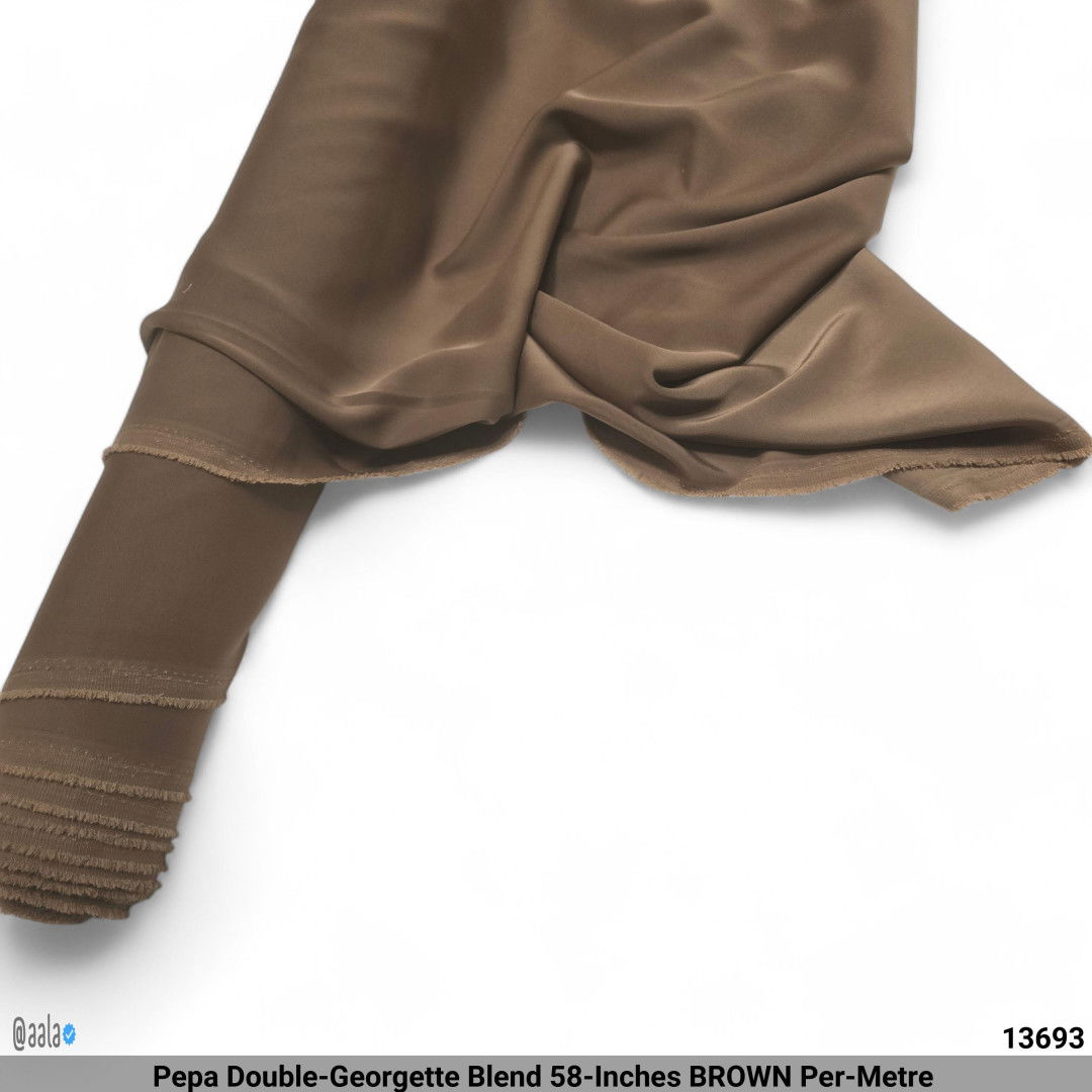Pepa Double-Georgette Blend 58-Inches BROWN Per-Metre #13693