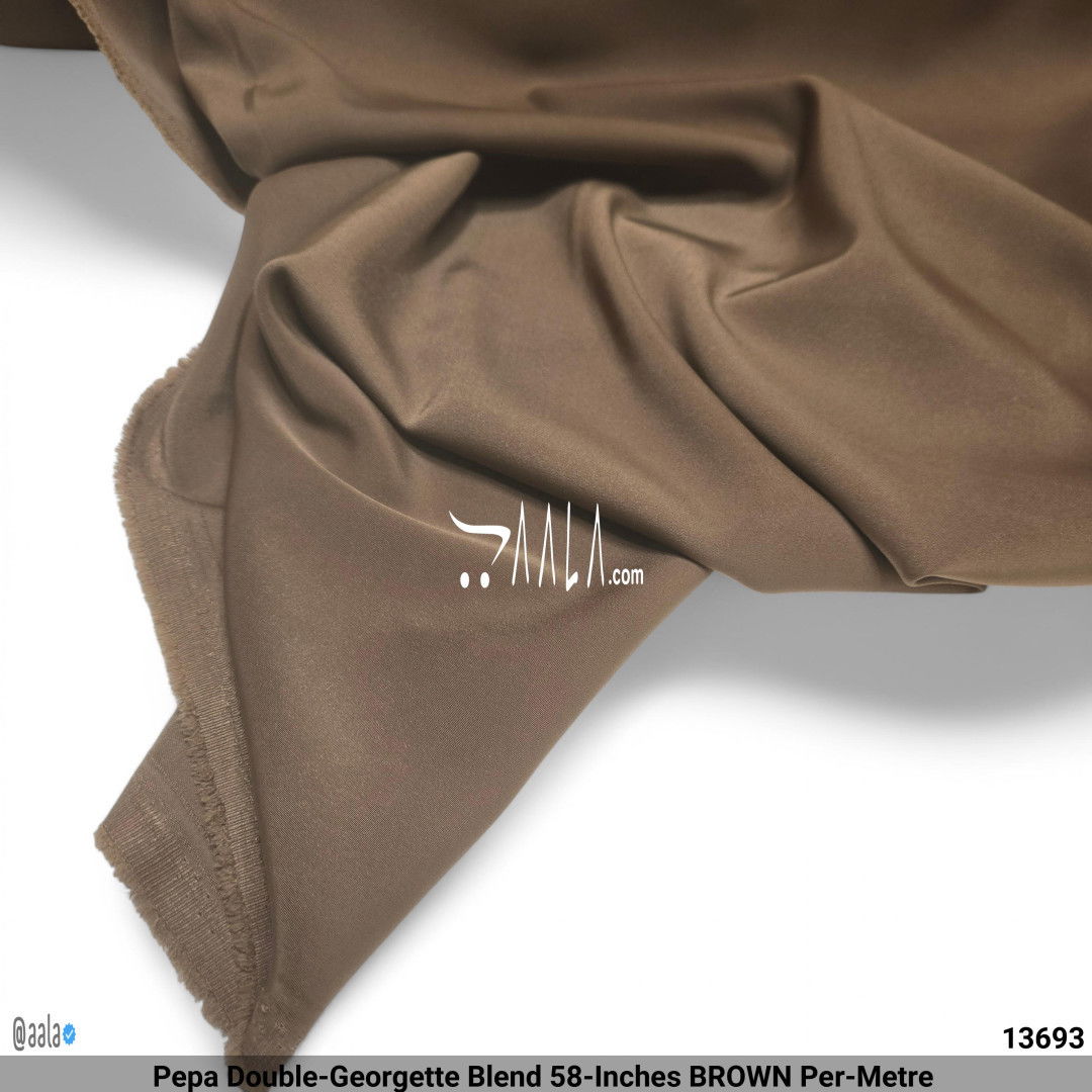Pepa Double-Georgette Blend 58-Inches BROWN Per-Metre #13693