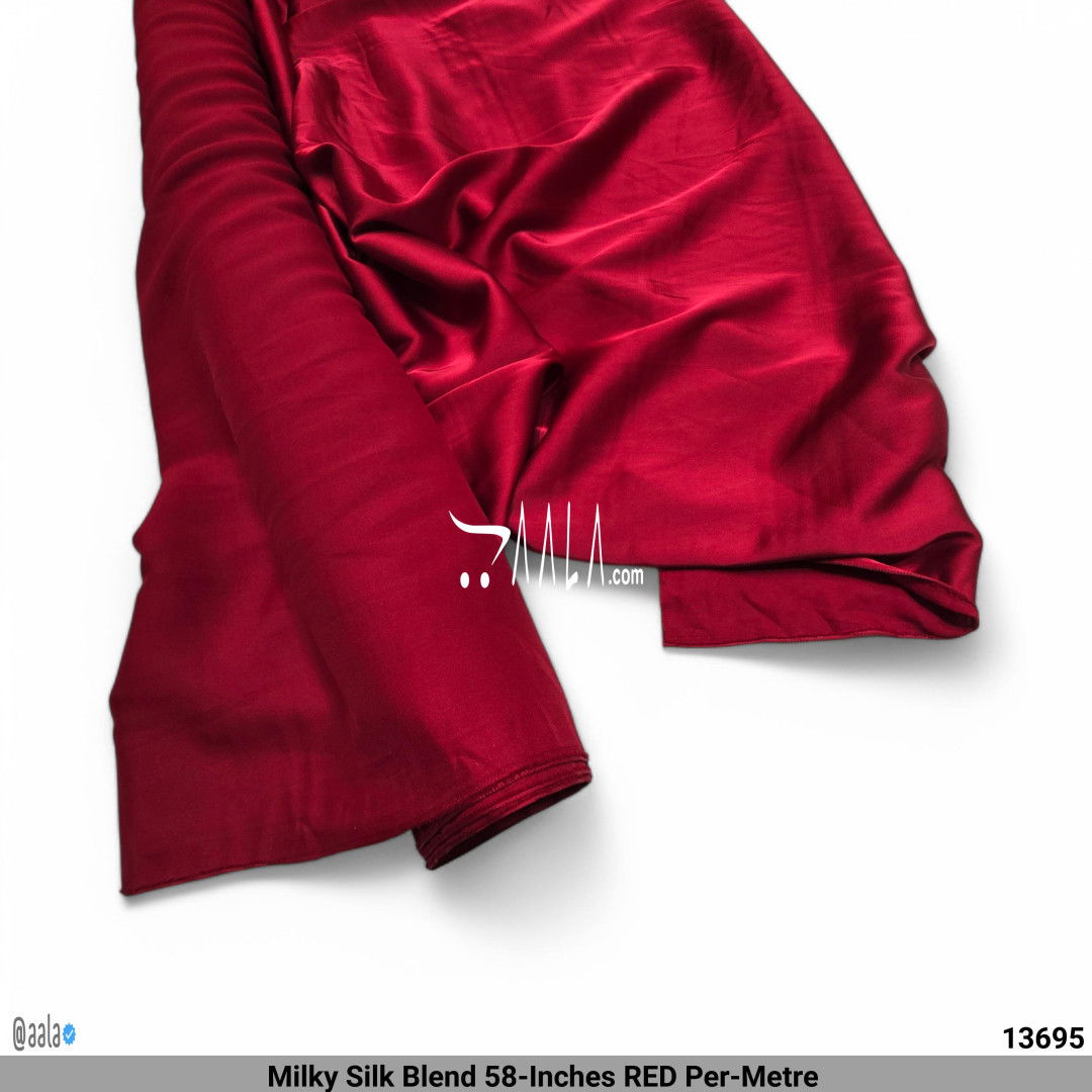 Milky Silk Blend 58-Inches RED Per-Metre #13695