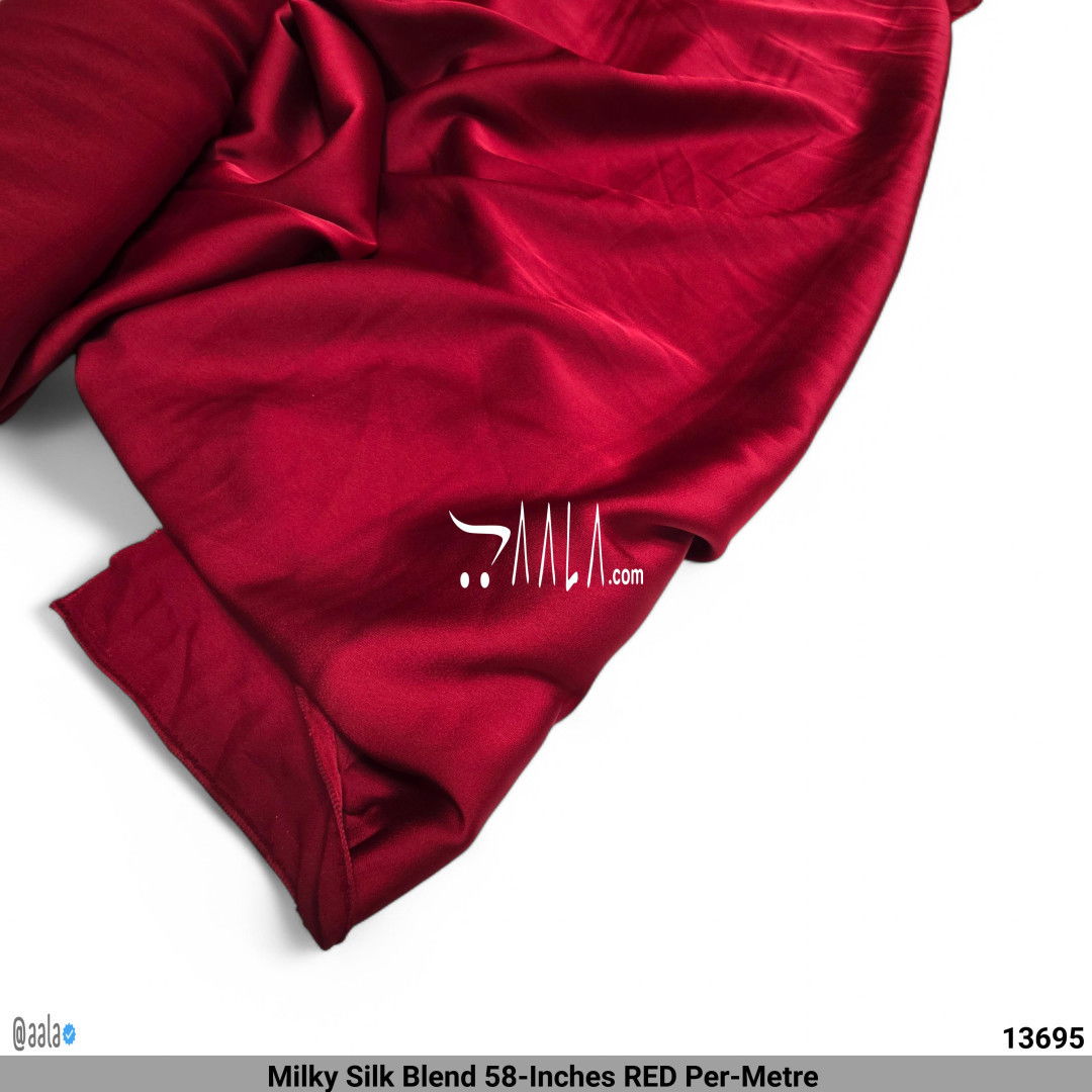 Milky Silk Blend 58-Inches RED Per-Metre #13695