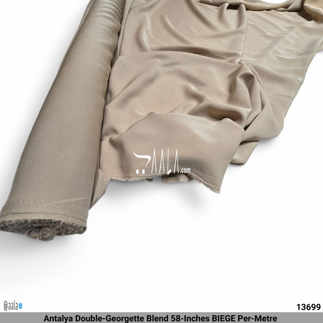 Antalya Double-Georgette Blend 58-Inches BIEGE Per-Metre #13699