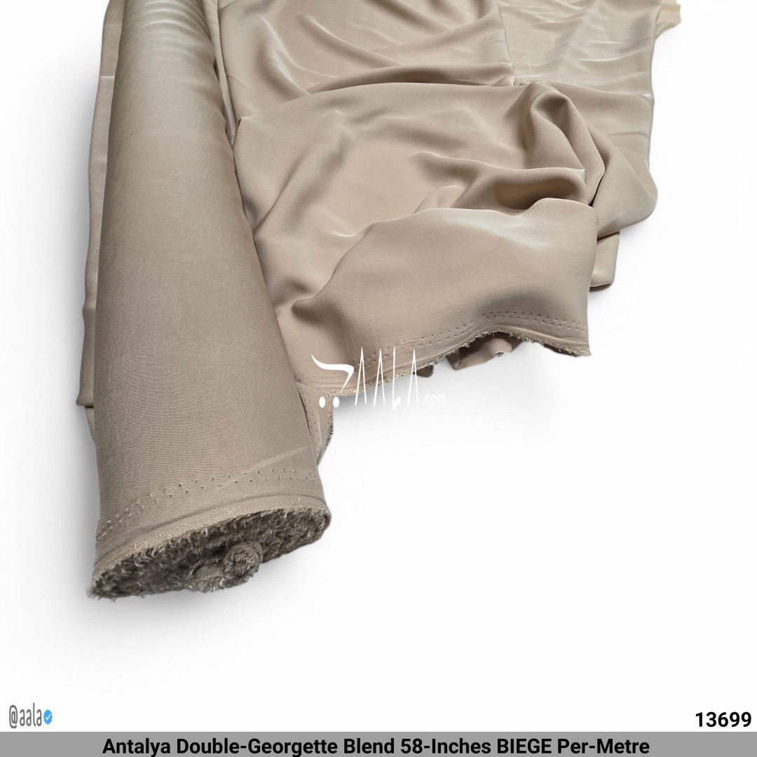 Antalya Double-Georgette Blend 58-Inches BIEGE Per-Metre #13699