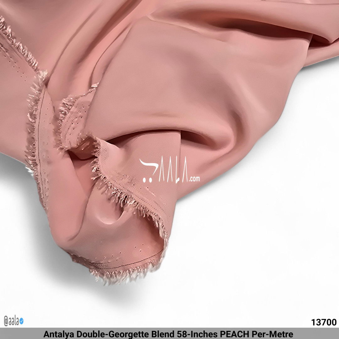 Antalya Double-Georgette Blend 58-Inches PEACH Per-Metre #13700