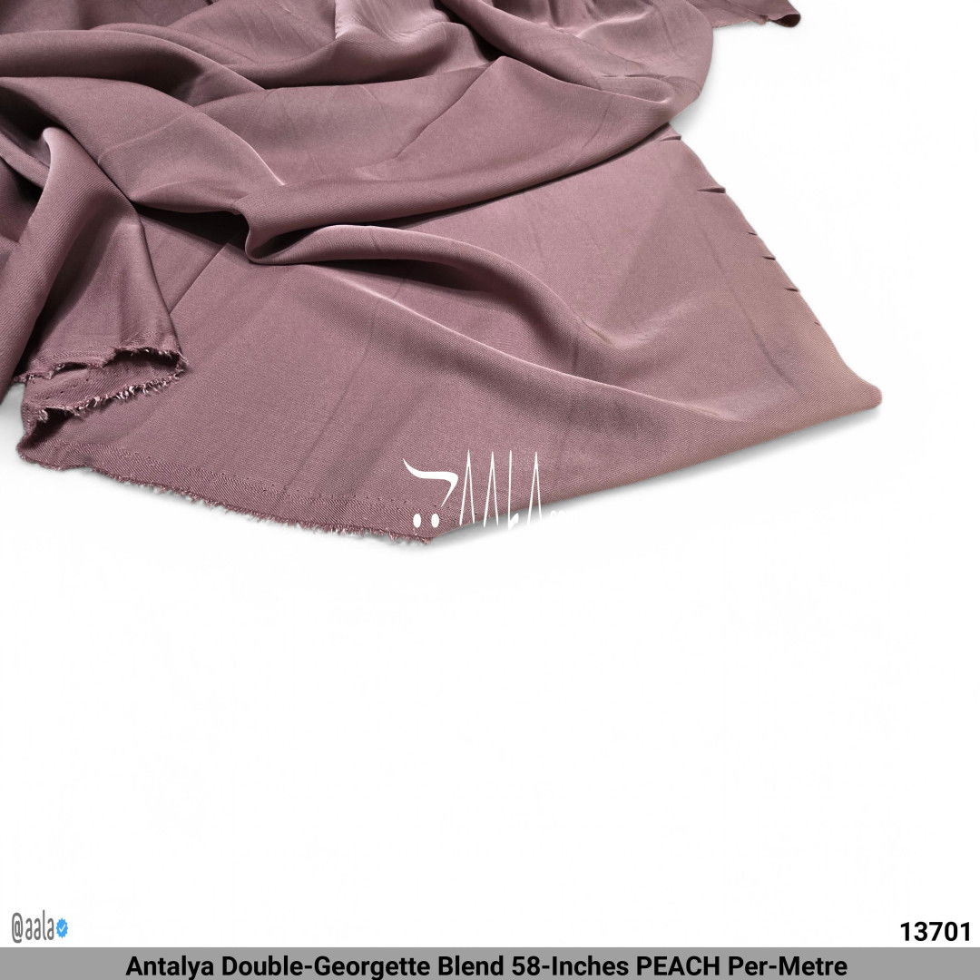Antalya Double-Georgette Blend 58-Inches PEACH Per-Metre #13701