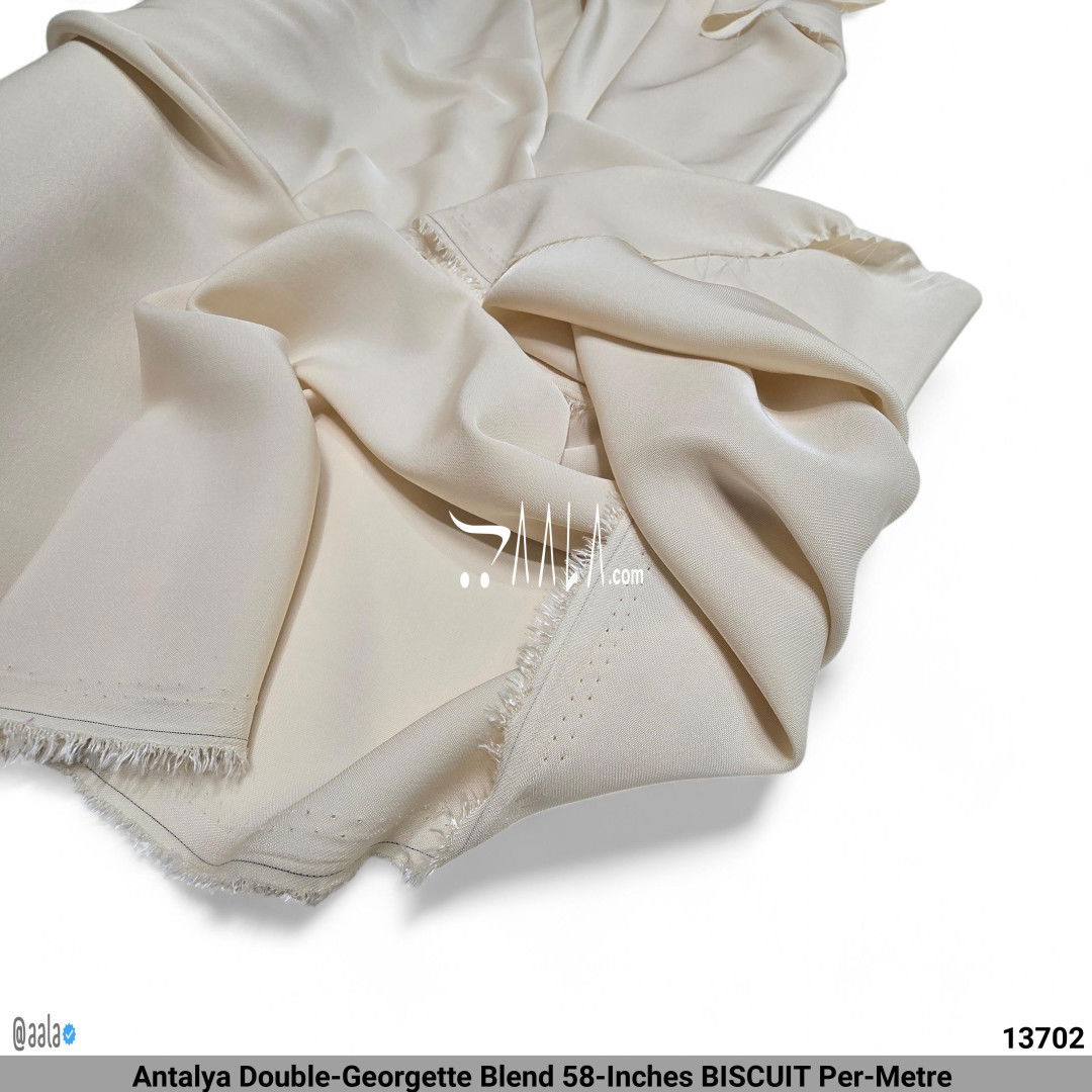 Antalya Double-Georgette Blend 58-Inches BISCUIT Per-Metre #13702