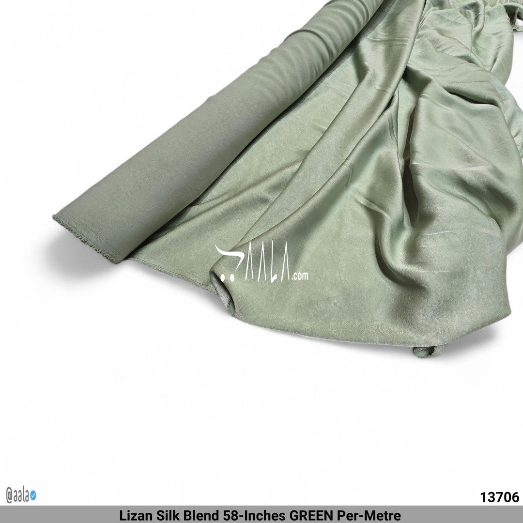Lizan Silk Blend 58-Inches GREEN Per-Metre #13706