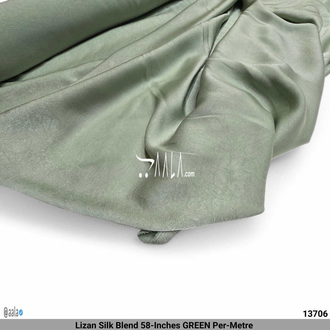 Lizan Silk Blend 58-Inches GREEN Per-Metre #13706