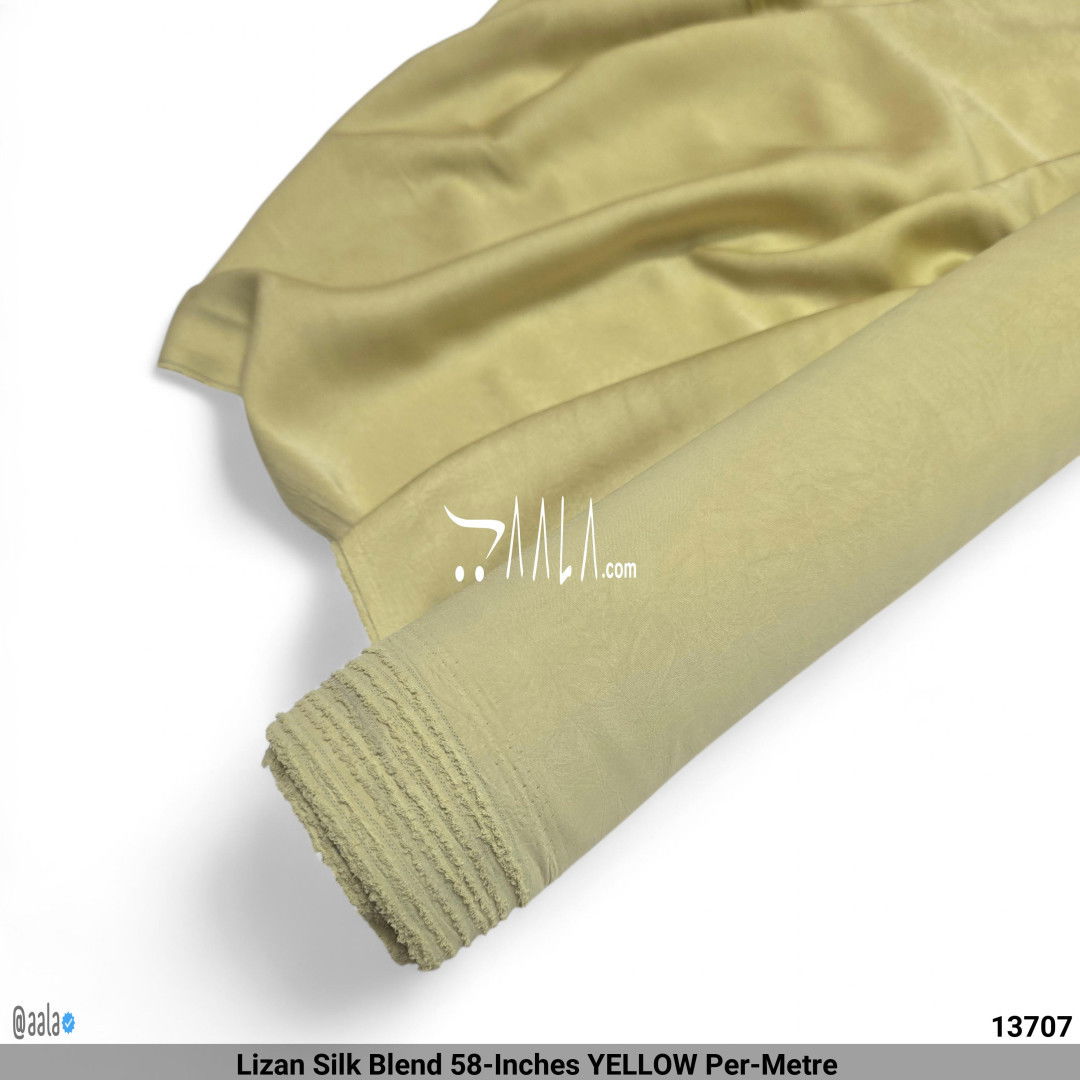 Lizan Silk Blend 58-Inches YELLOW Per-Metre #13707