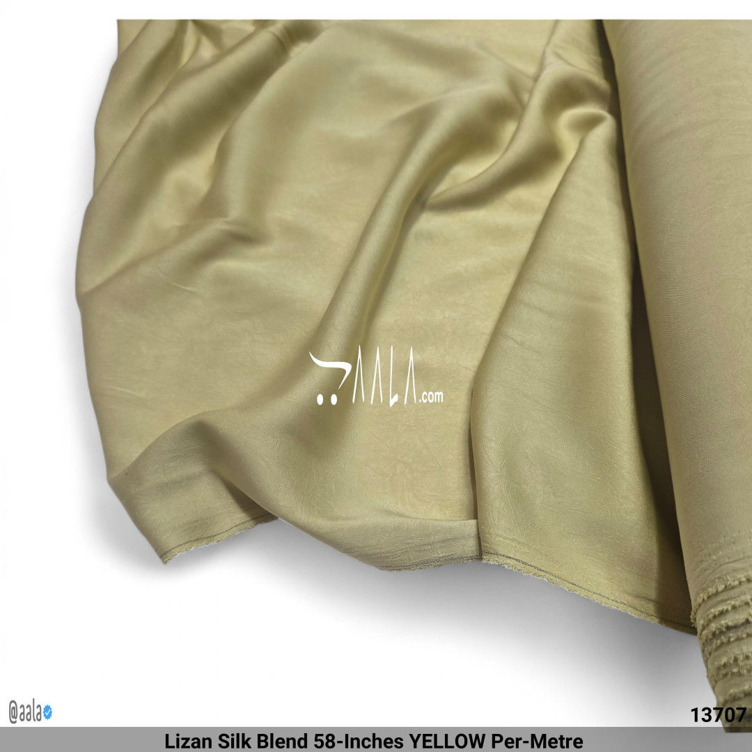Lizan Silk Blend 58-Inches YELLOW Per-Metre #13707