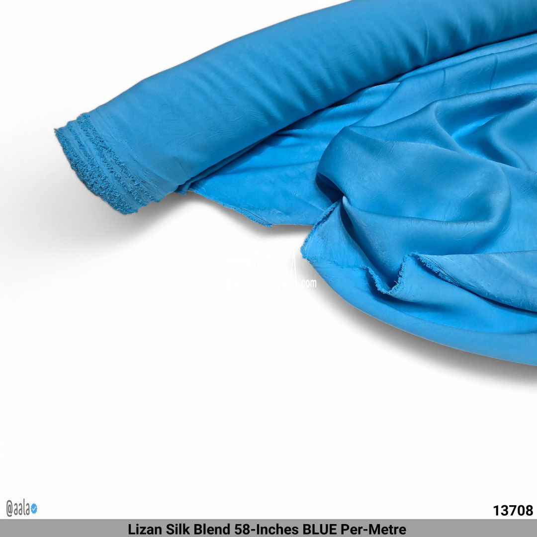 Lizan Silk Blend 58-Inches BLUE Per-Metre #13708