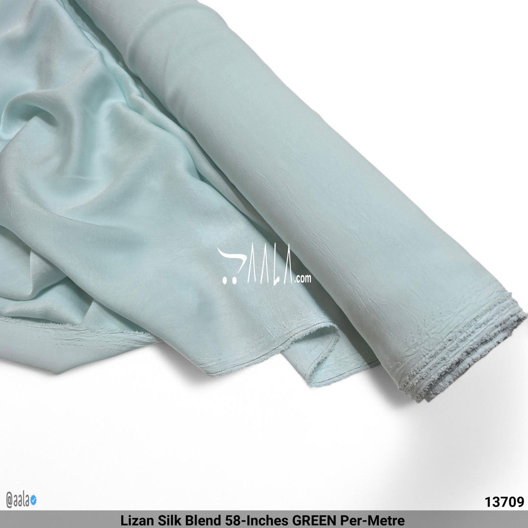 Lizan Silk Blend 58-Inches GREEN Per-Metre #13709