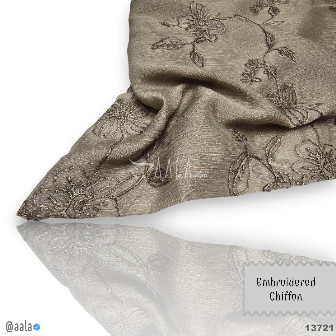 Embroidered Chiffon Blend 44-Inches BIEGE Per-Metre #13721