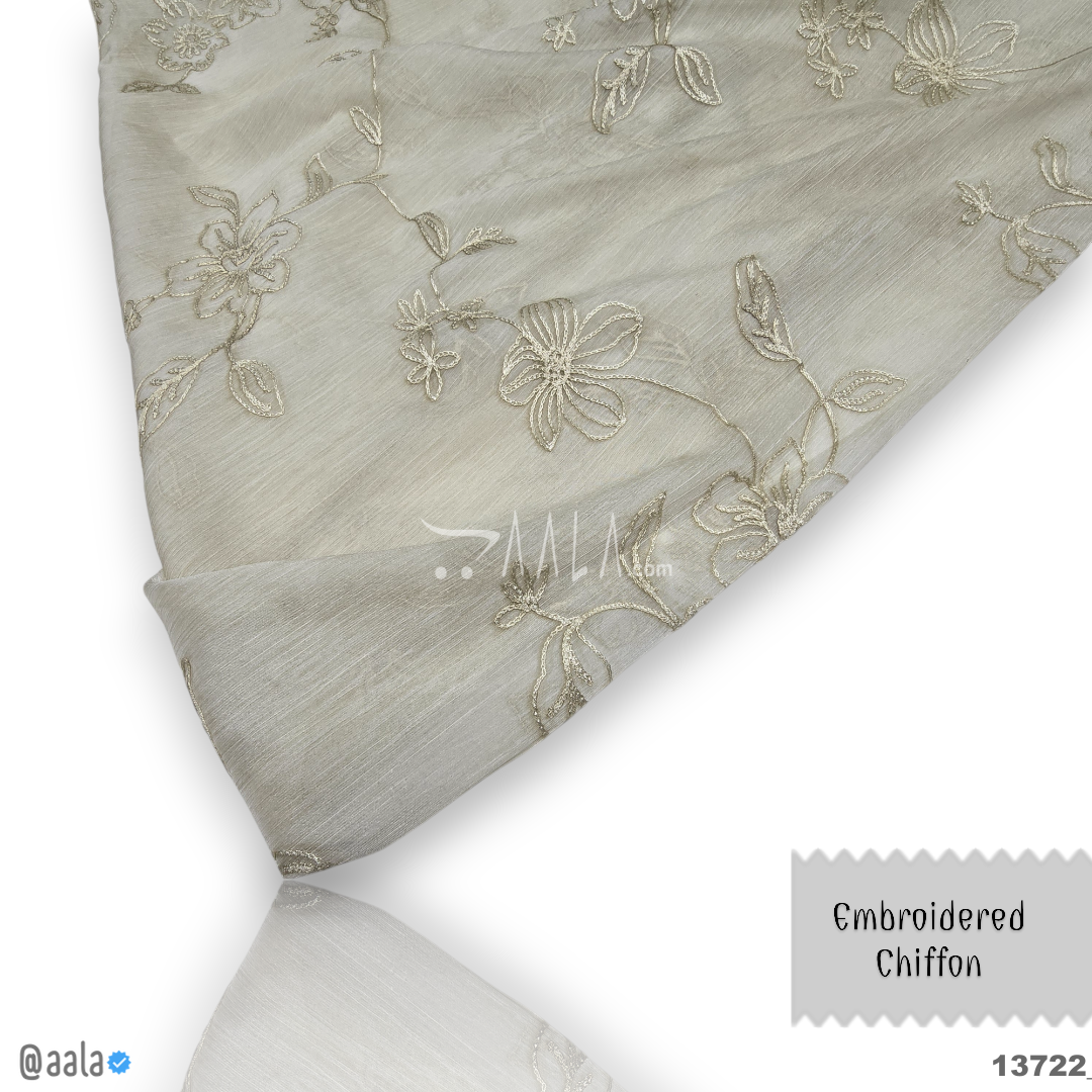Embroidered Chiffon Blend 44-Inches SKIN Per-Metre #13722