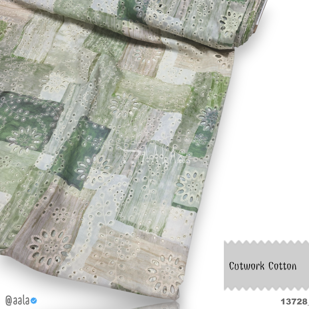 Cutwork Cotton Cotton 52-Inches PRINTED Per-Metre #13728
