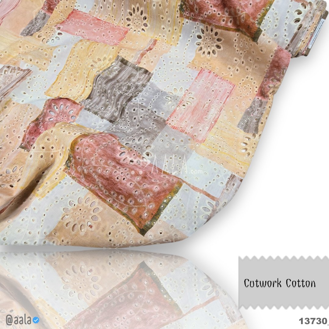 Cutwork Cotton Cotton 52-Inches PRINTED Per-Metre #13730