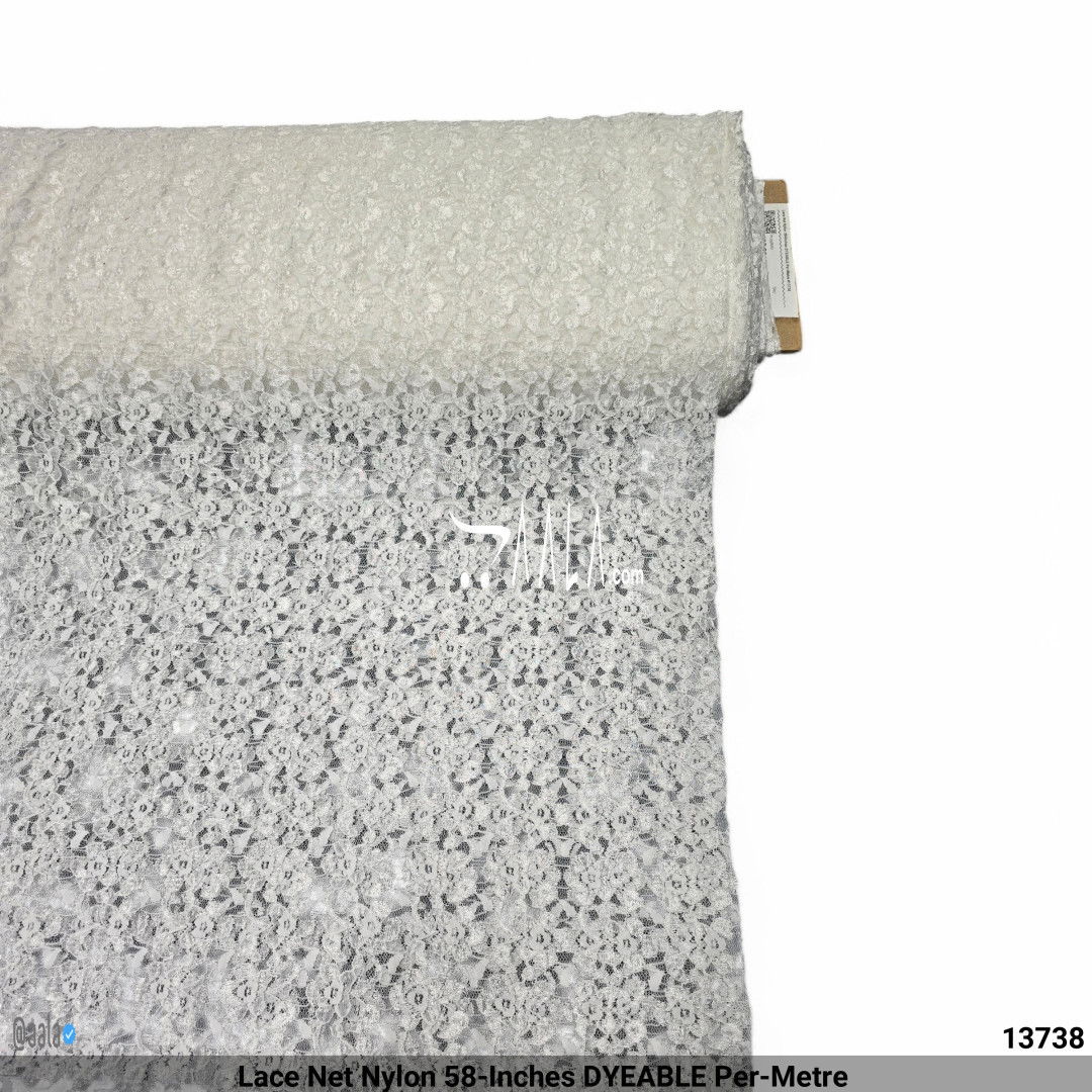 Lace Net Nylon 58-Inches DYEABLE Per-Metre #13738