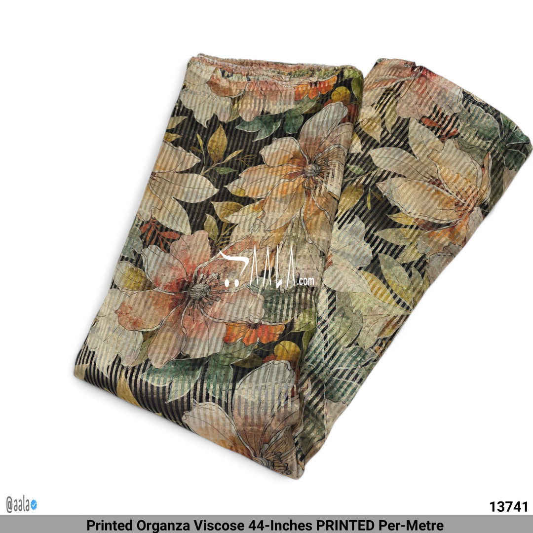 Printed Organza Viscose 44-Inches PRINTED Per-Metre #13741