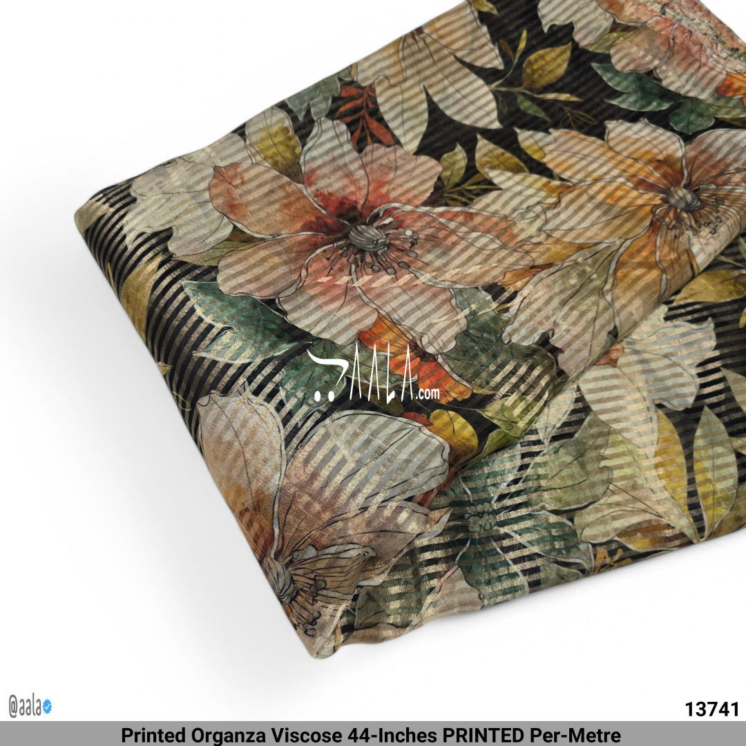 Printed Organza Viscose 44-Inches PRINTED Per-Metre #13741