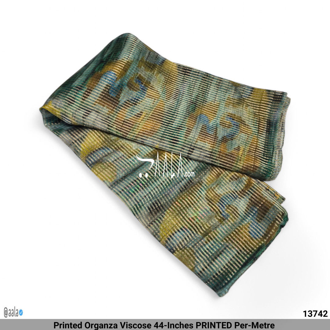 Printed Organza Viscose 44-Inches PRINTED Per-Metre #13742