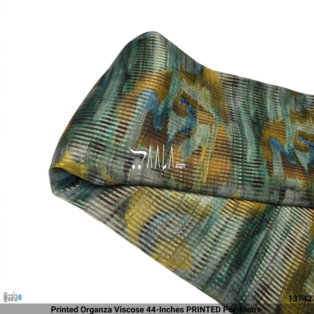 Printed Organza Viscose 44-Inches PRINTED Per-Metre #13742