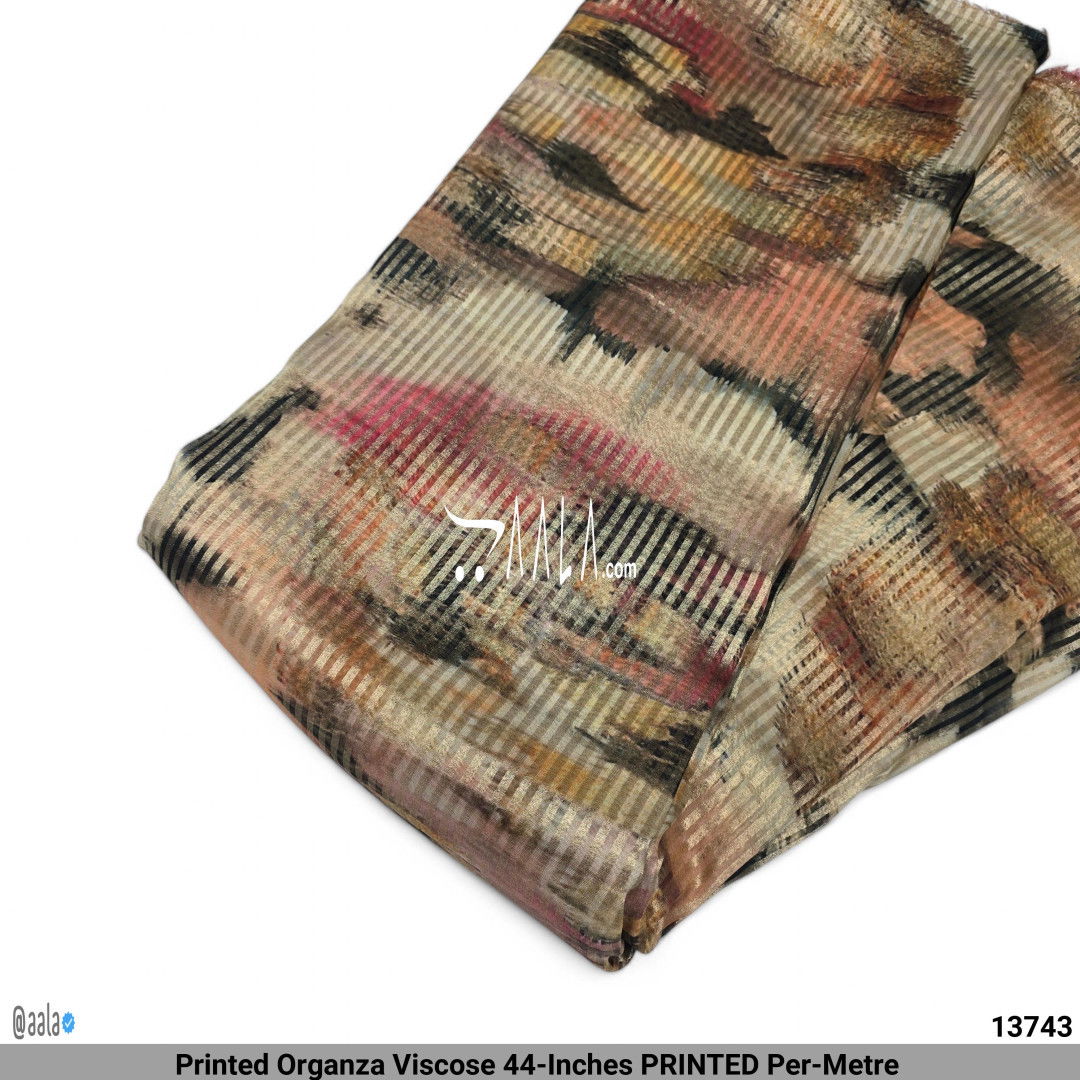 Printed Organza Viscose 44-Inches PRINTED Per-Metre #13743