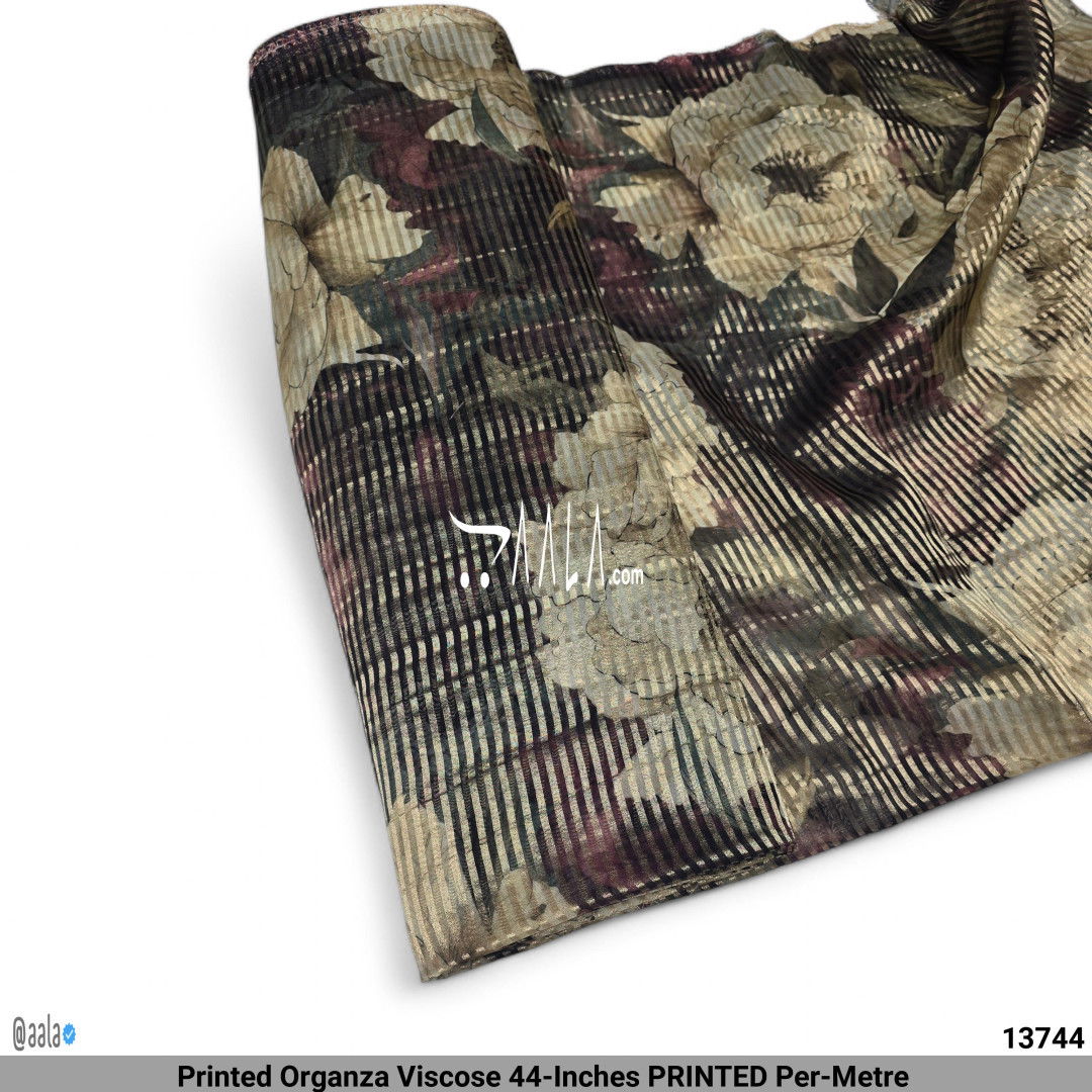 Printed Organza Viscose 44-Inches PRINTED Per-Metre #13744