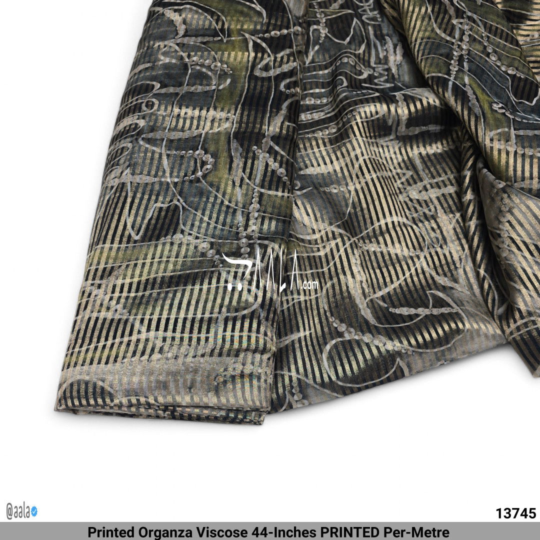 Printed Organza Viscose 44-Inches PRINTED Per-Metre #13745