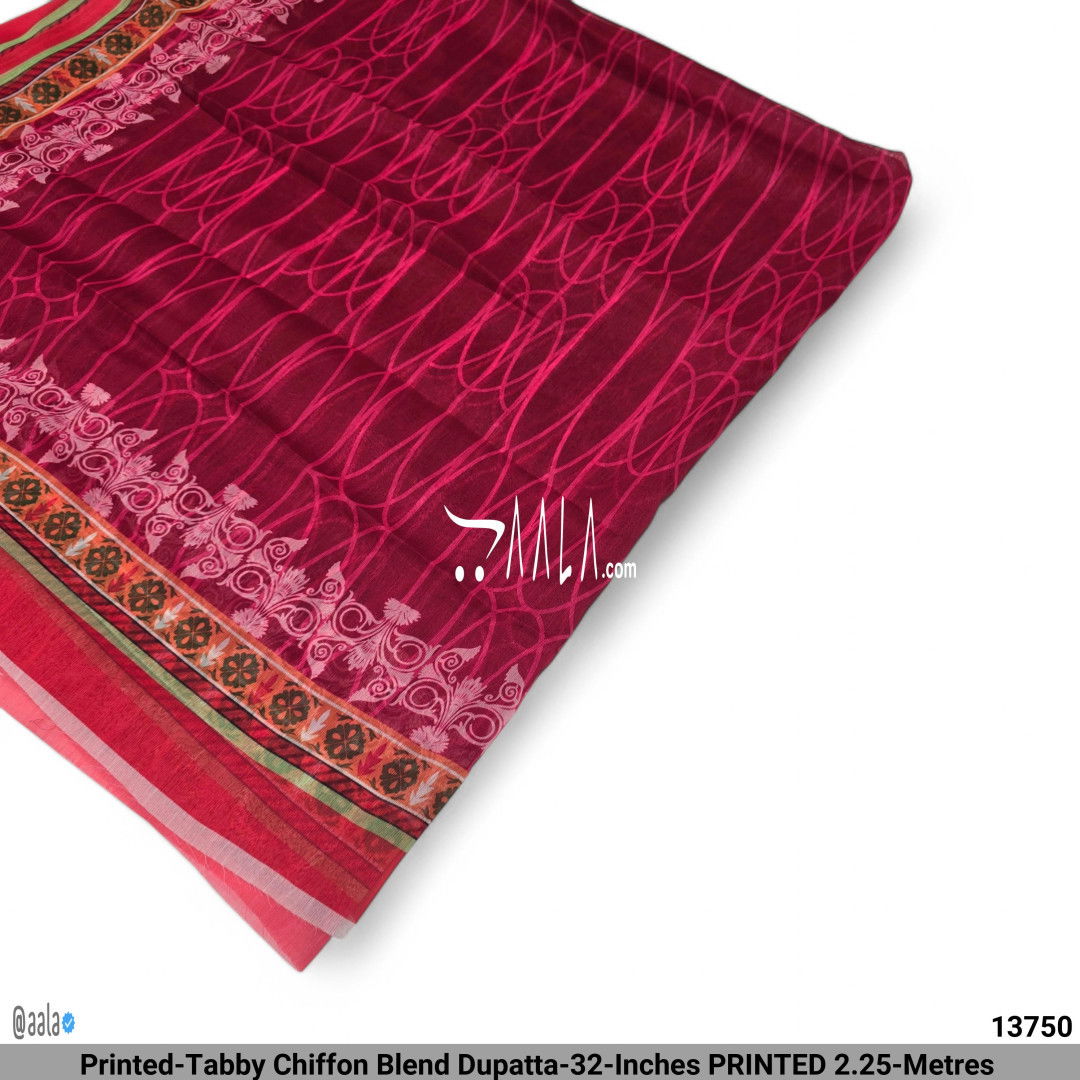 Printed-Tabby Chiffon Blend Dupatta-32-Inches PRINTED 2.25-Metres #13750