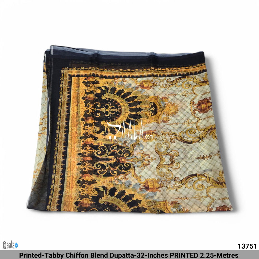 Printed-Tabby Chiffon Blend Dupatta-32-Inches PRINTED 2.25-Metres #13751