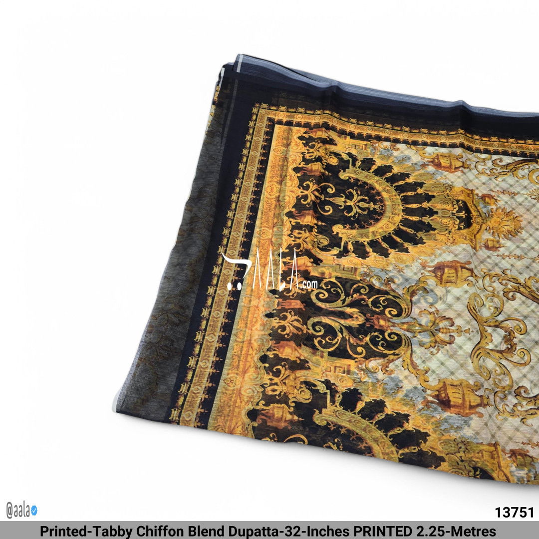 Printed-Tabby Chiffon Blend Dupatta-32-Inches PRINTED 2.25-Metres #13751