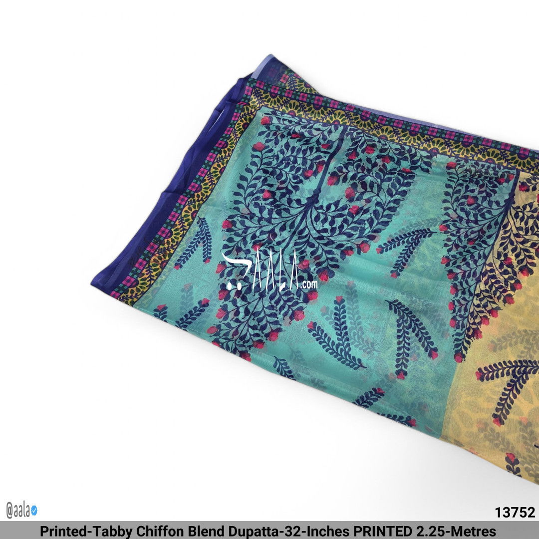 Printed-Tabby Chiffon Blend Dupatta-32-Inches PRINTED 2.25-Metres #13752