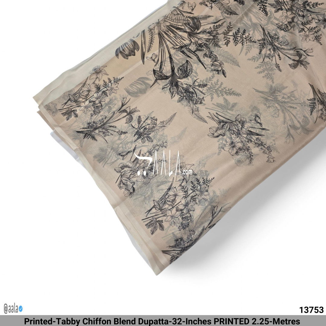 Printed-Tabby Chiffon Blend Dupatta-32-Inches PRINTED 2.25-Metres #13753