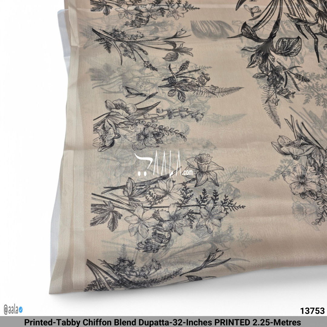 Printed-Tabby Chiffon Blend Dupatta-32-Inches PRINTED 2.25-Metres #13753