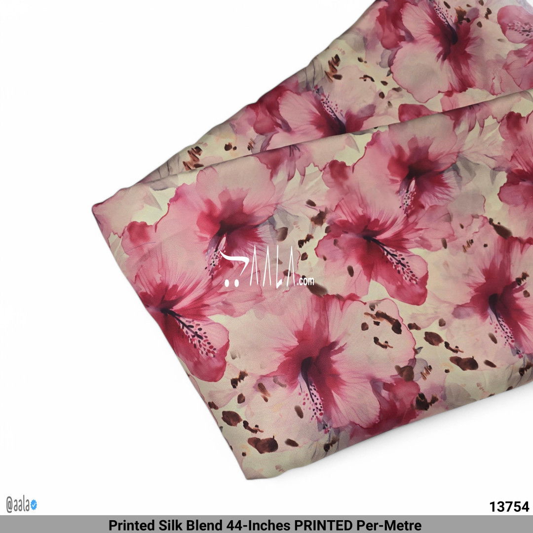 Printed Silk Blend 44-Inches PRINTED Per-Metre #13754