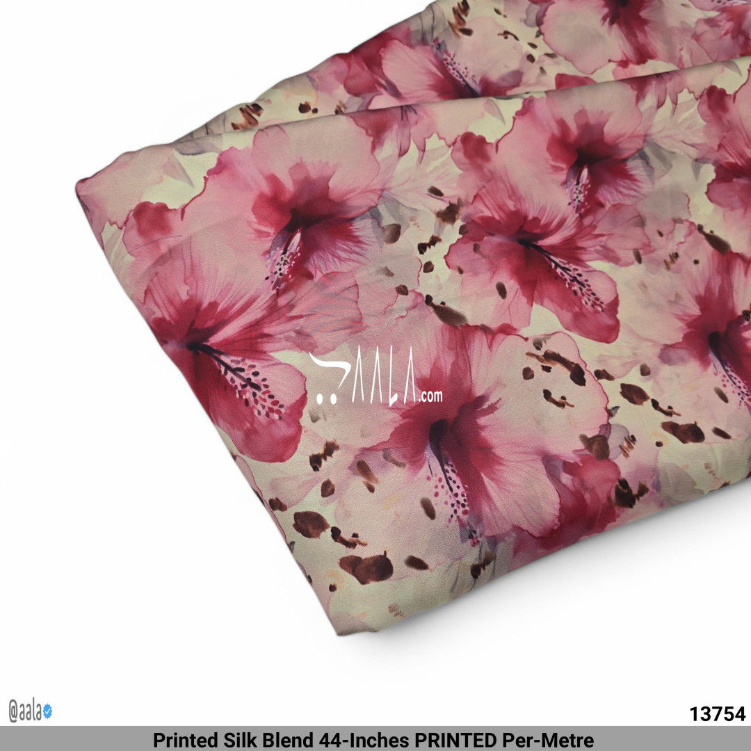 Printed Silk Blend 44-Inches PRINTED Per-Metre #13754