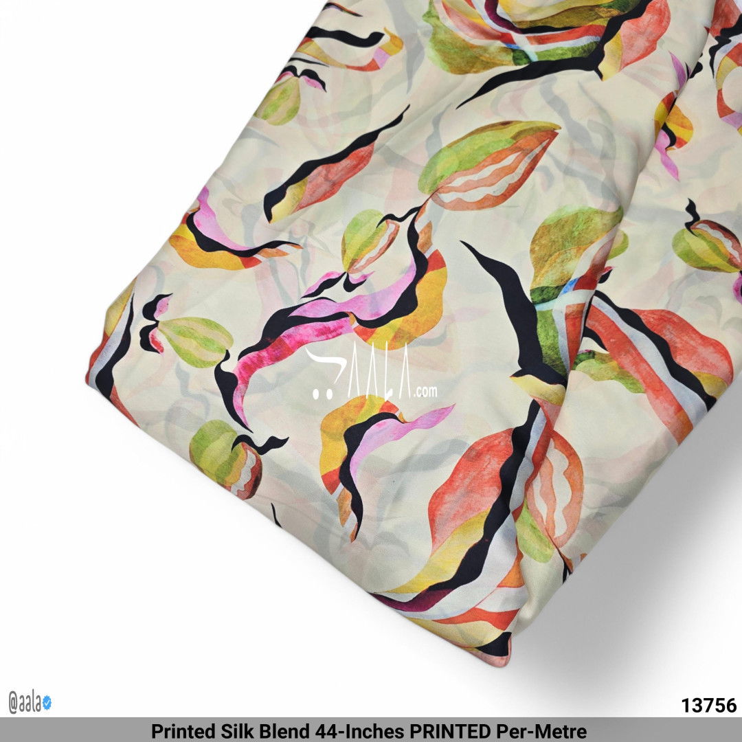 Printed Silk Blend 44-Inches PRINTED Per-Metre #13756