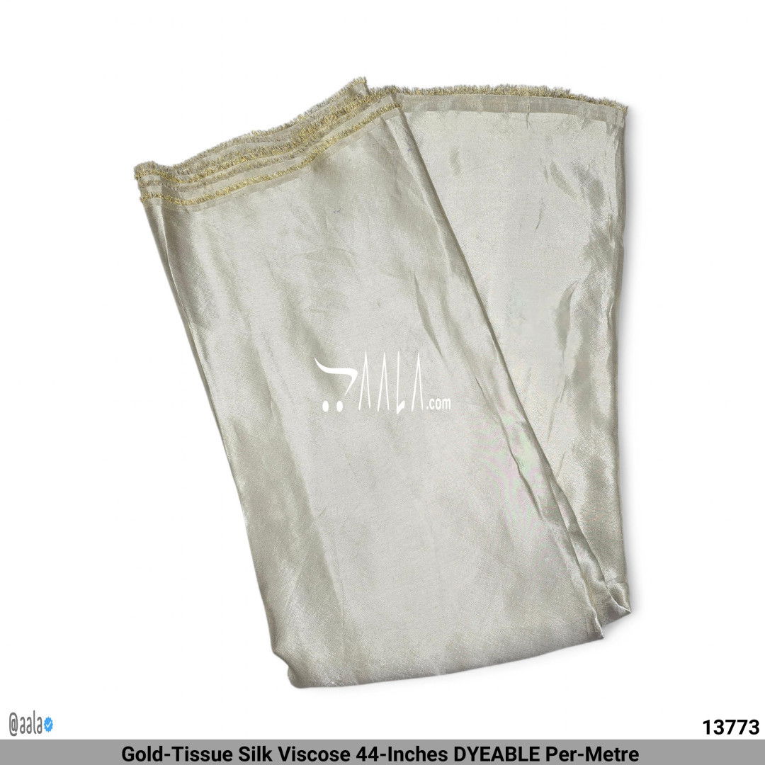 Gold-Tissue Silk Viscose 44-Inches DYEABLE Per-Metre #13773