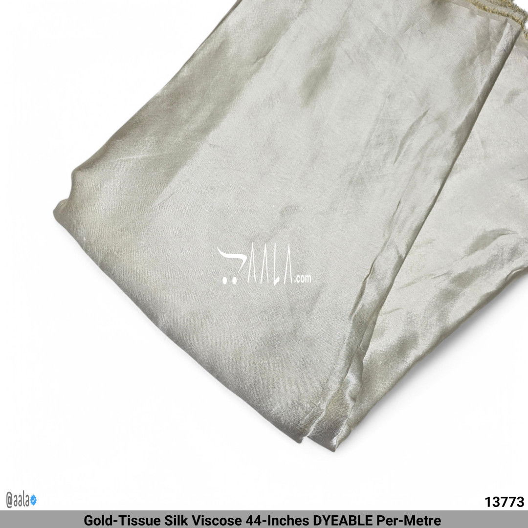 Gold-Tissue Silk Viscose 44-Inches DYEABLE Per-Metre #13773