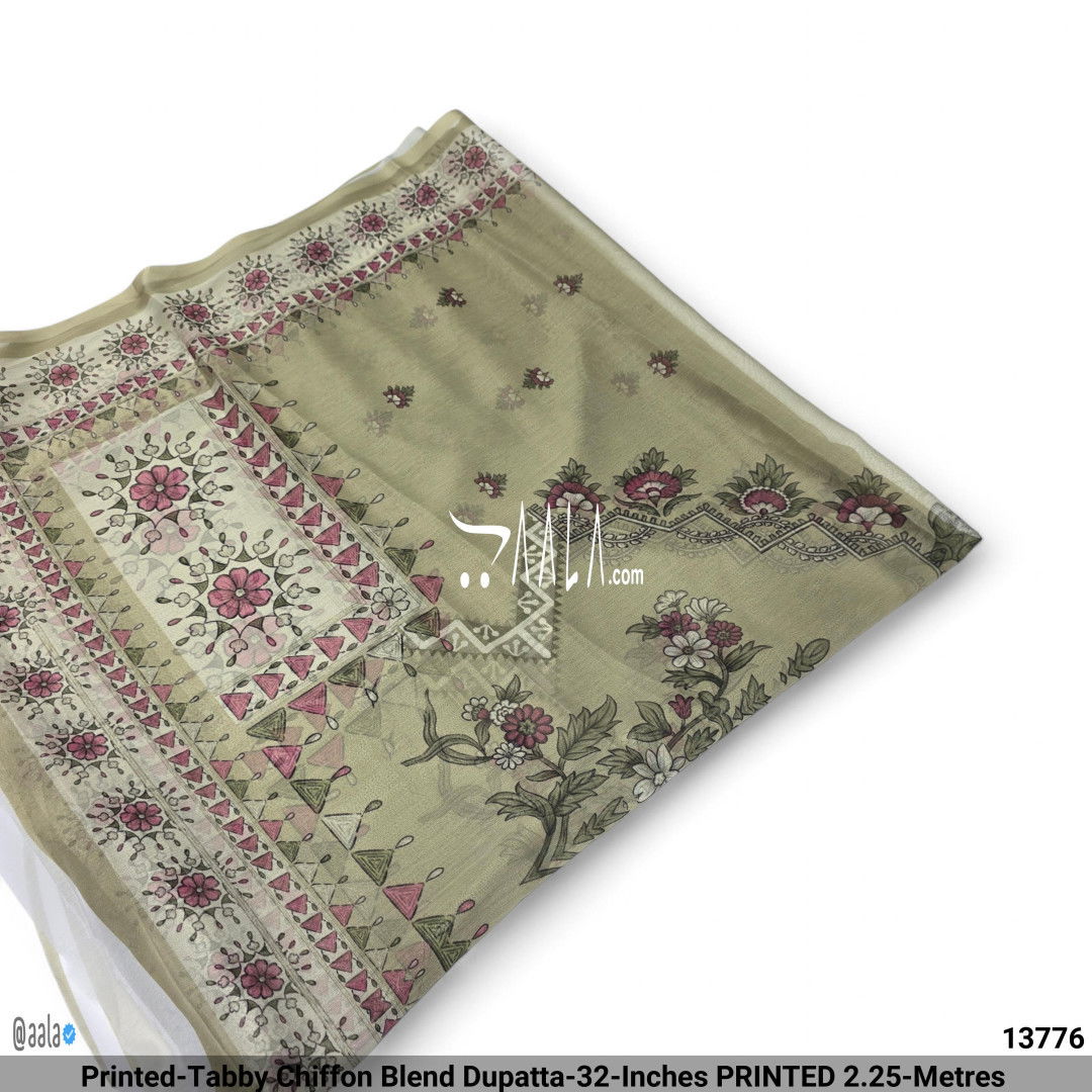 Printed-Tabby Chiffon Blend Dupatta-32-Inches PRINTED 2.25-Metres #13776