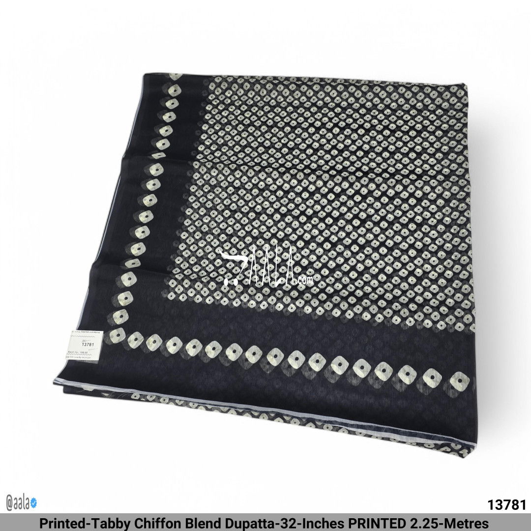 Printed-Tabby Chiffon Blend Dupatta-32-Inches PRINTED 2.25-Metres #13781