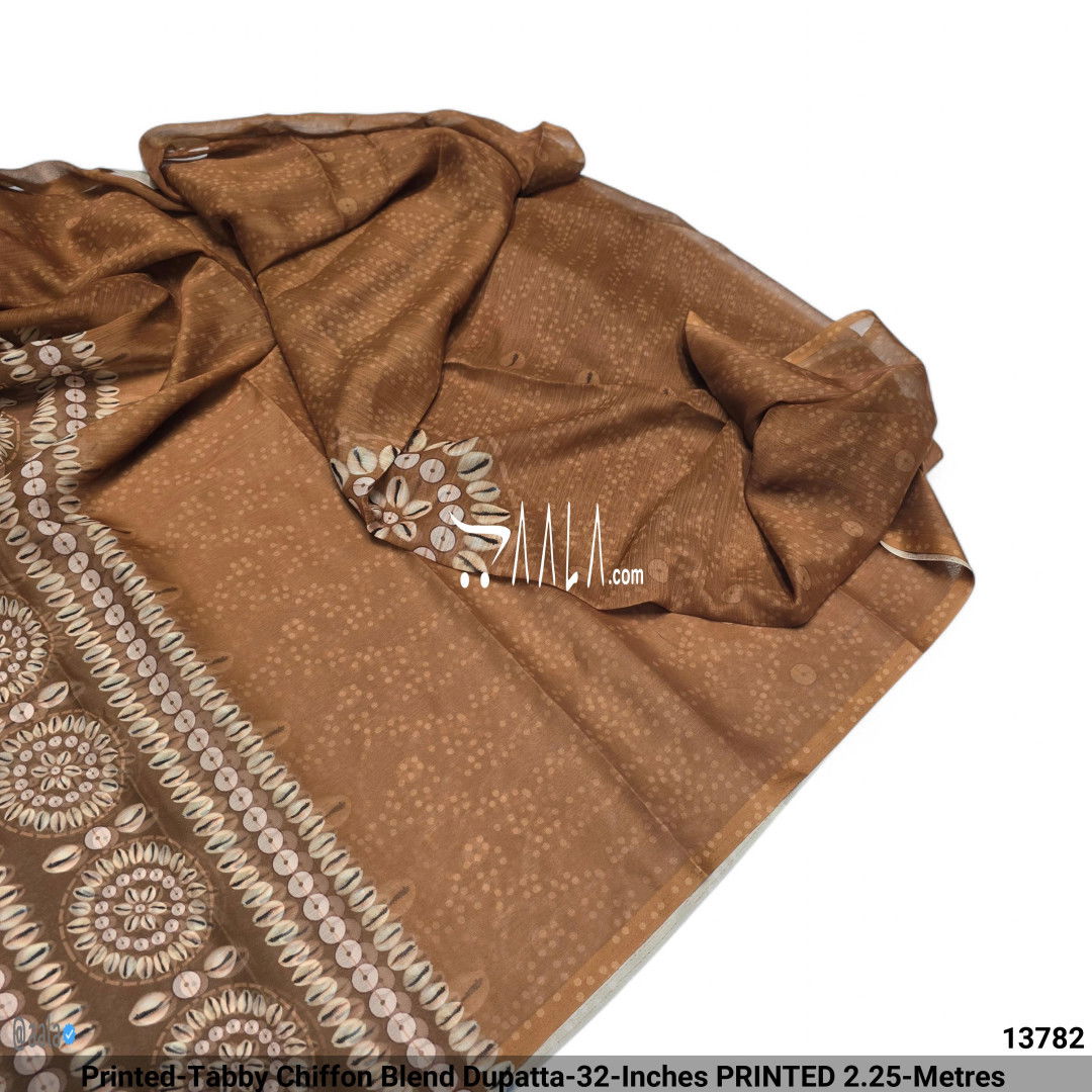 Printed-Tabby Chiffon Blend Dupatta-32-Inches PRINTED 2.25-Metres #13782