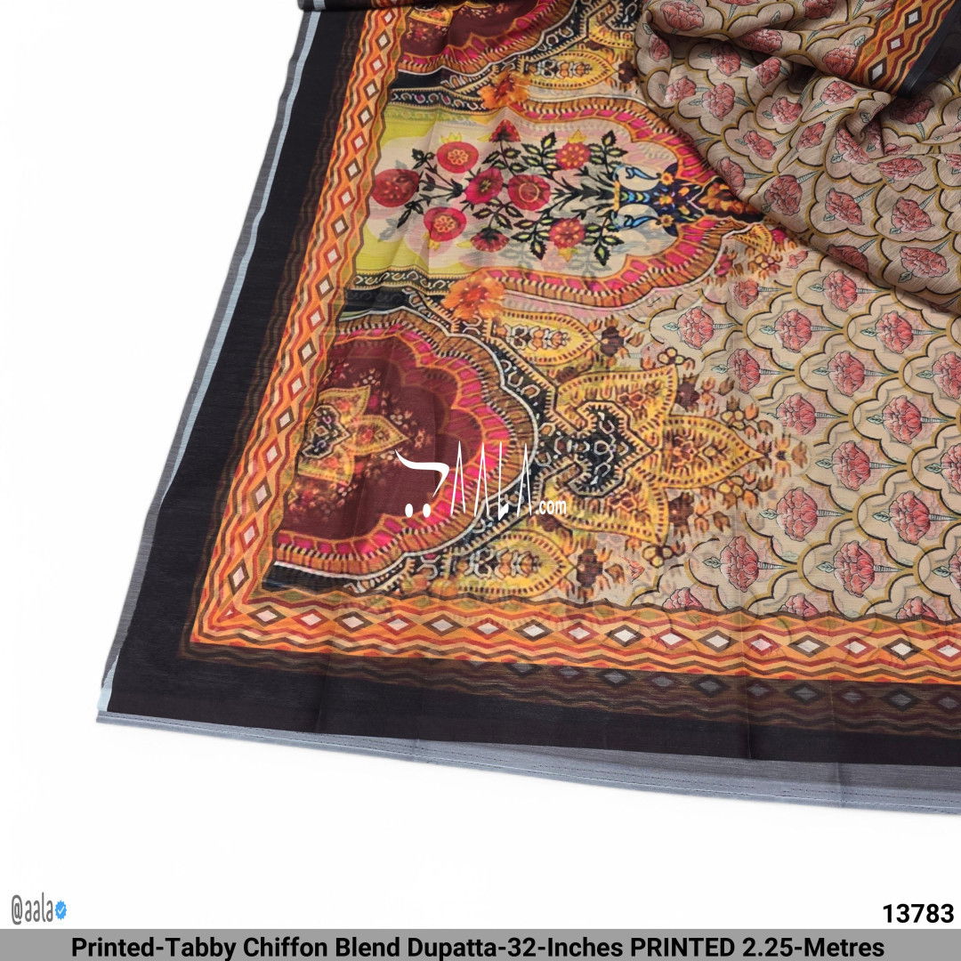 Printed-Tabby Chiffon Blend Dupatta-32-Inches PRINTED 2.25-Metres #13783