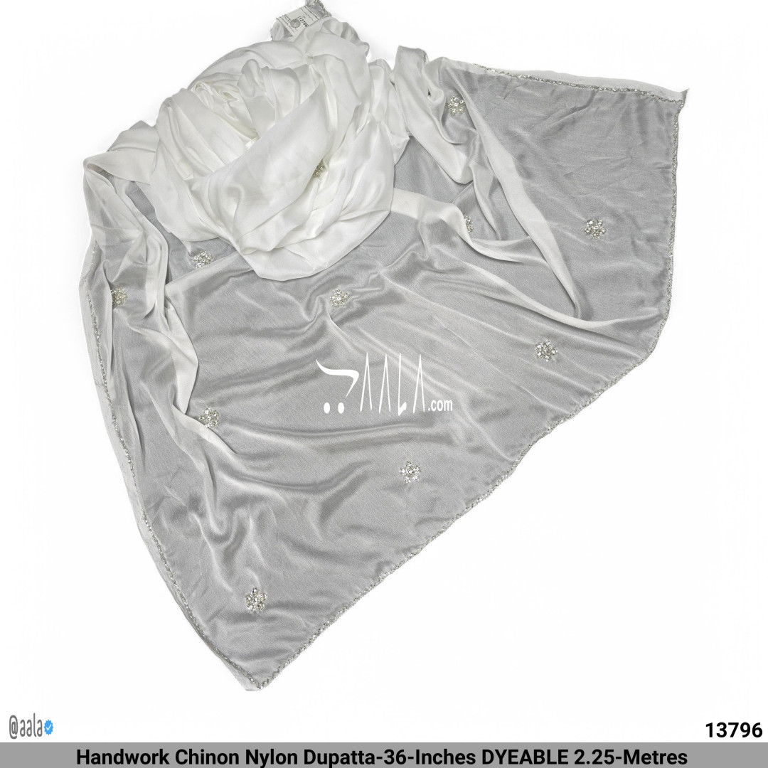 Handwork Chinon Nylon Dupatta-36-Inches DYEABLE 2.25-Metres #13796