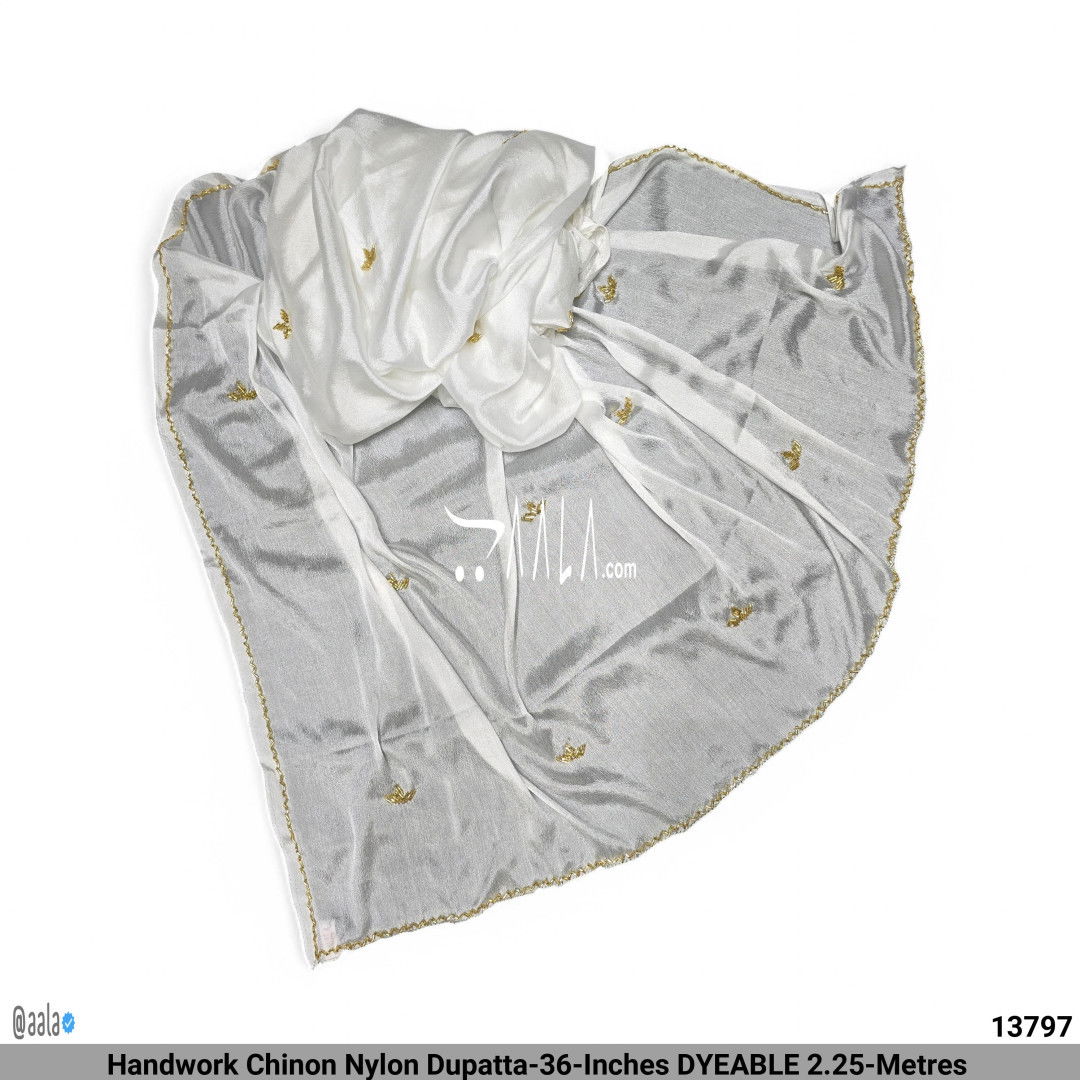 Handwork Chinon Nylon Dupatta-36-Inches DYEABLE 2.25-Metres #13797