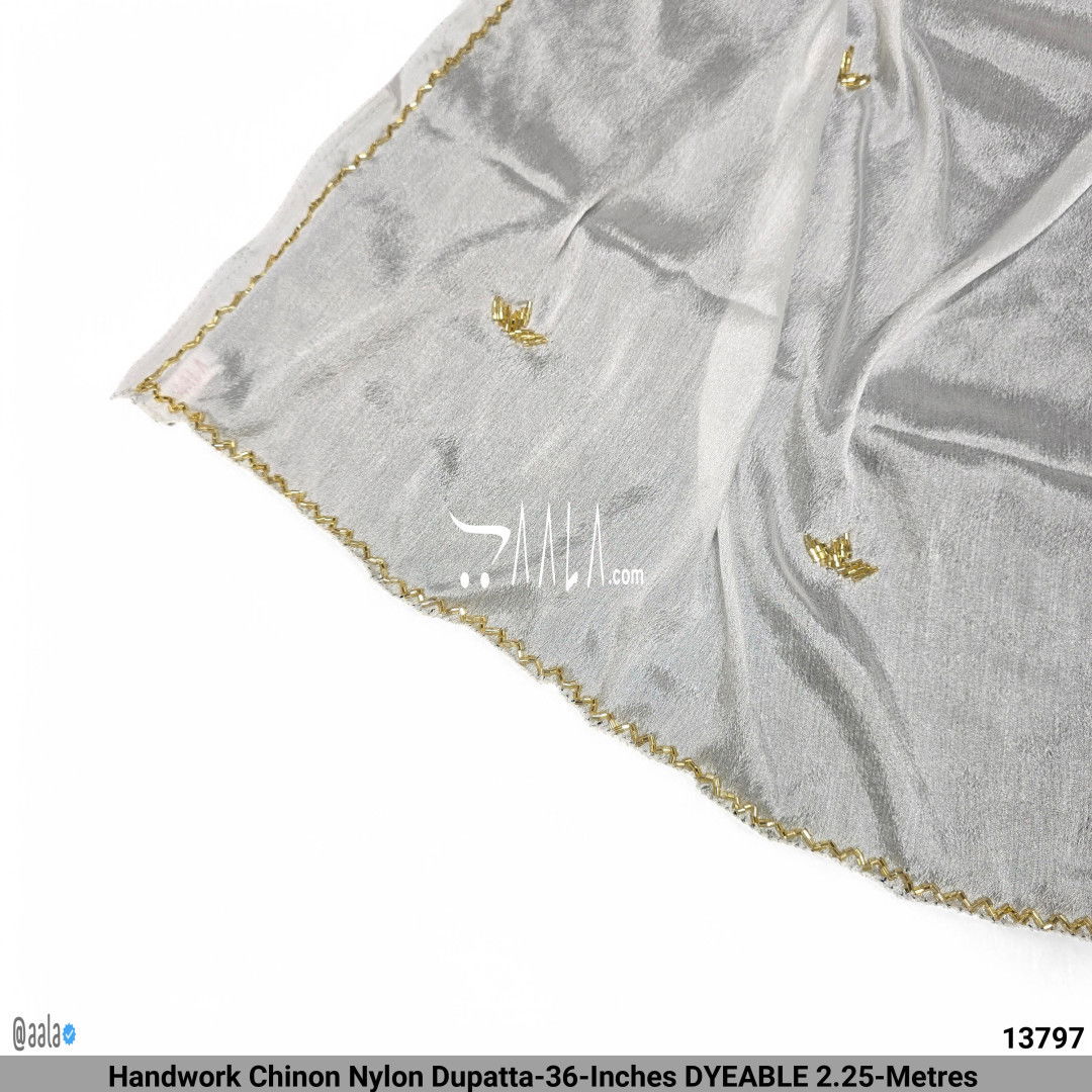 Handwork Chinon Nylon Dupatta-36-Inches DYEABLE 2.25-Metres #13797
