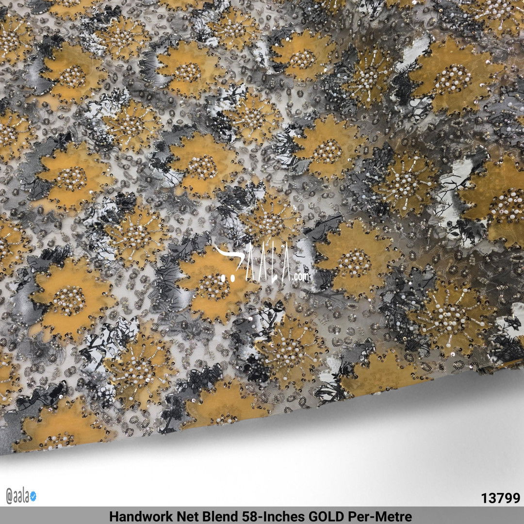 Handwork Net Blend 58-Inches GOLD Per-Metre #13799