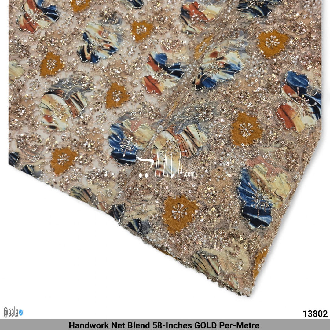 Handwork Net Blend 58-Inches GOLD Per-Metre #13802