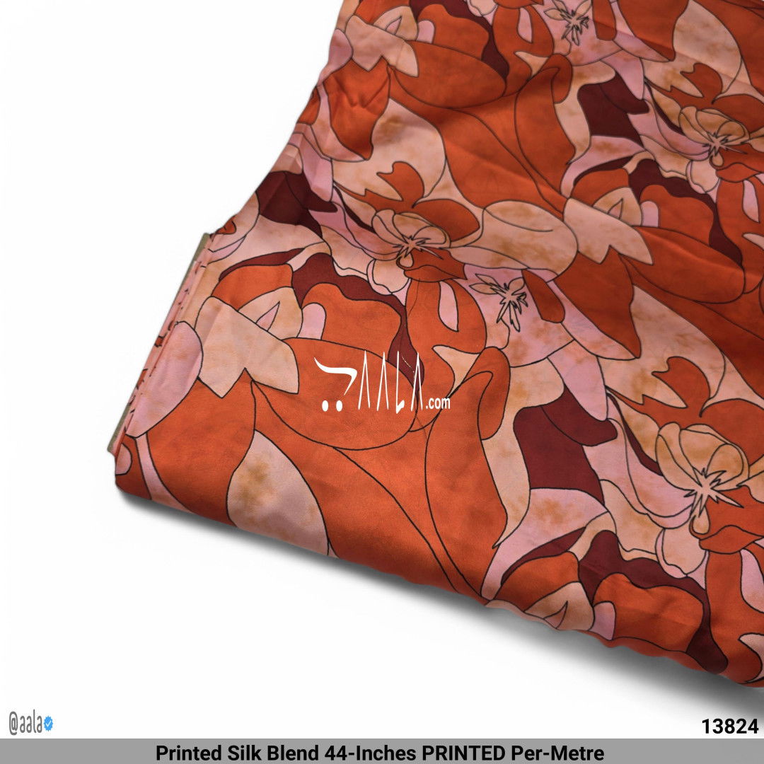 Printed Silk Blend 44-Inches PRINTED Per-Metre #13824